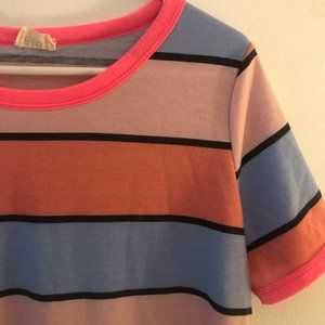 Short sleeve bright stripe top